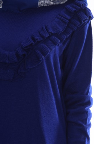 Frilled Knitwear Tunic 3968-01 Saxon Blue 3968-01