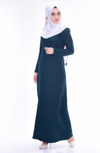 Emerald Green Hijab Dress 7136-02