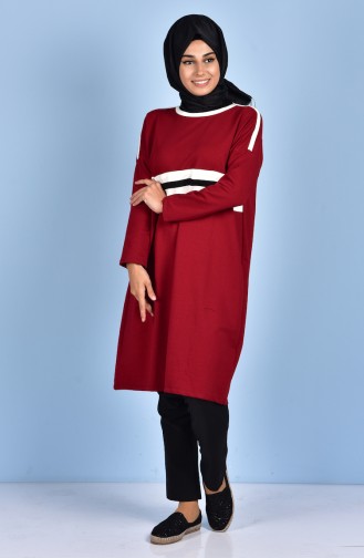 Two Thread Bat Sleeve Tunic 4213-01 Claret Red 4213-01