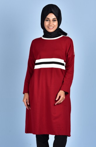 Two Thread Bat Sleeve Tunic 4213-01 Claret Red 4213-01