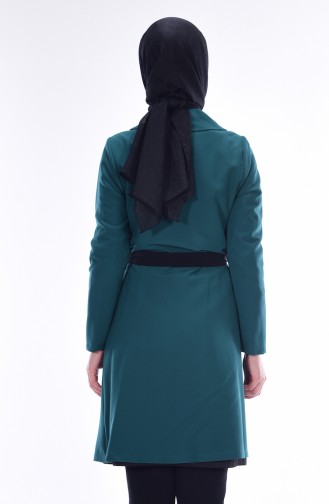 Belted Buttoned Cape 7362-02 Green 7362-02