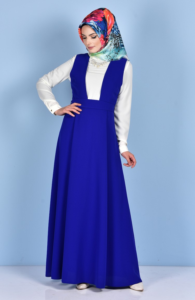 Gömlekli Jile Elbise 0036-01 Saks