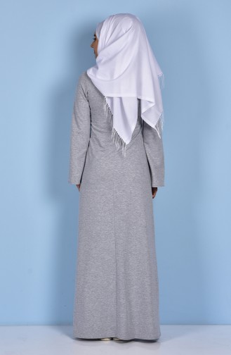 Gray Hijab Dress 2831-11