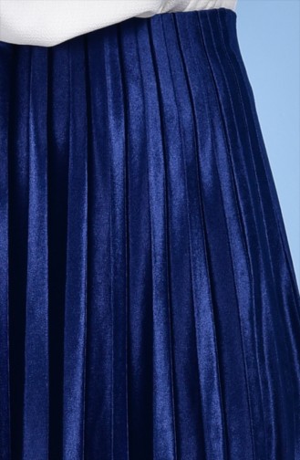 Pleating Detailed Skirt 2124A-07 Navy Blue 2124A-07
