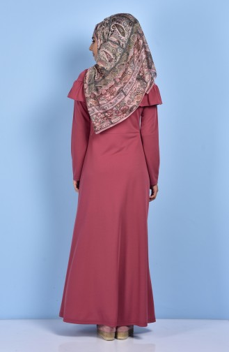 Beige-Rose Hijab Kleider 4119-04