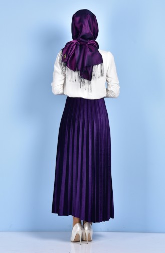 Pleating Detailed Skirt 2124A-01 Purple 2124A-01