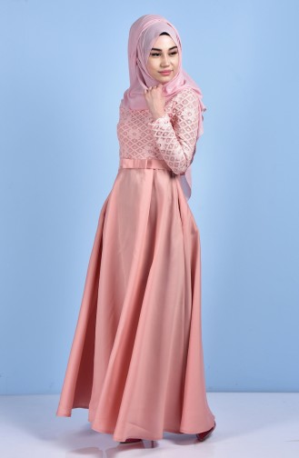 Lachsrosa Hijab-Abendkleider 5064-06