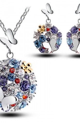 Angemiel Ensemble Bijoux Cristal Coloré Argent ALM002748 002748