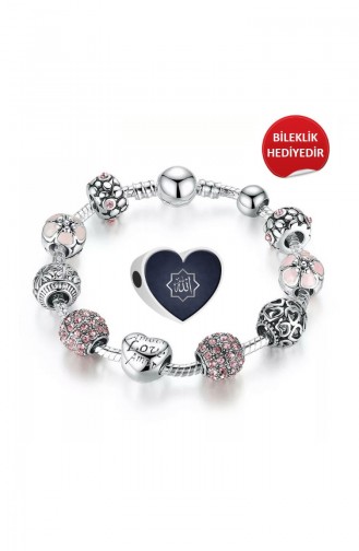 Allah cc écrit İslamique Argent Charm Angemiel Bracelet ALM002750 Coloré 002750