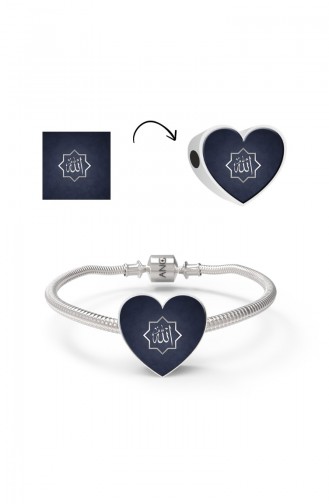 Allah cc écrit İslamique Argent Charm Angemiel Bracelet ALM002750 Coloré 002750