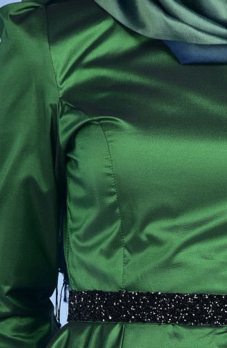 Abendkleid mit Strassstein aus Taft 0482-02 Grün 0482-02