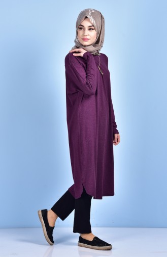 Tunic with Necklace 6540-02 Maroon 6540-02