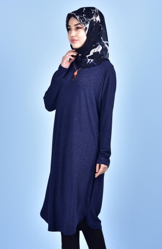 Tunic with Necklace 6540-04 Navy Blue 6540-04