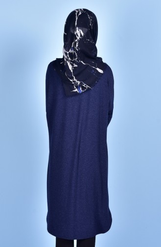 Tunic with Necklace 6540-04 Navy Blue 6540-04