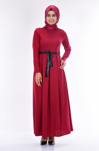 فستان أحمر كلاريت 2258-04