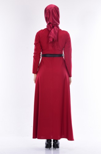 فستان أحمر كلاريت 2258-04
