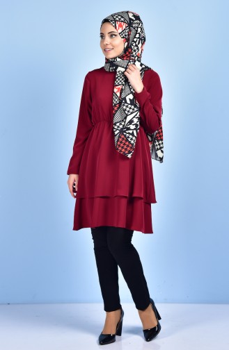 Beli Lastikli Tunik 0067-03 Bordo