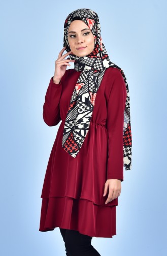 Beli Lastikli Tunik 0067-03 Bordo