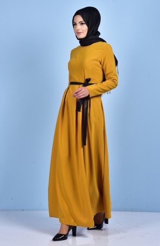 فستان أصفر خردل 2258-02