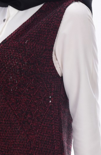 Knitwear Vest 1083-07 Koyu Claret Red 1083-07