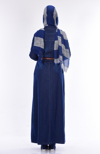 Kot Kemerli Uzun Tunik 9201-01 Koyu Lacivert