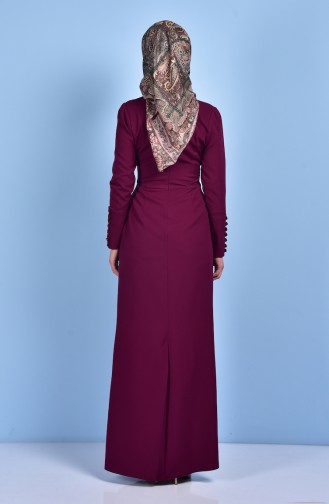 Dress with Necklace 7003-06 Maroon 7003-06
