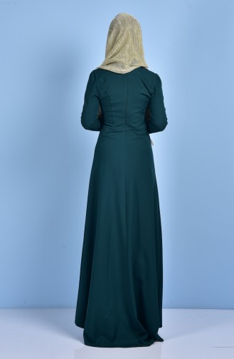 فستان أخضر زمردي 7002-03