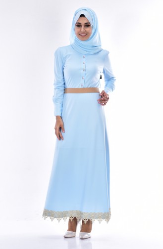 Baby Blue Hijab Dress 3140-03