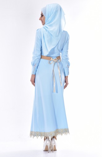 Baby Blue Hijab Dress 3140-03