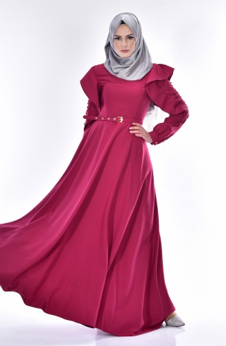 Fuchsia Hijab Dress 0414-03