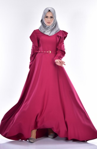 Fuchsia Hijab Dress 0414-03