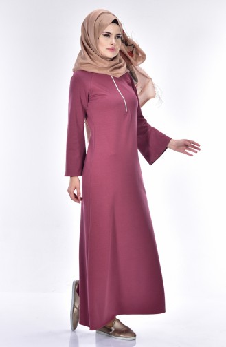 Beige-Rose Hijab Kleider 2831-04