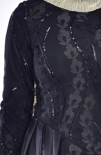 Black Hijab Evening Dress 0394-01