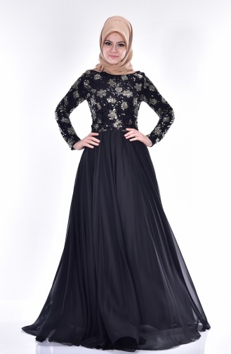 Black İslamitische Avondjurk 0488-01