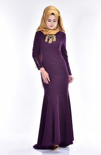 Dress with Necklace 7004-04 Purple 7004-04