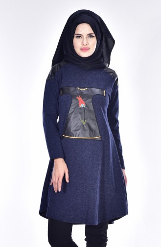 Kaftan Bestickte Tunika 0730-02 Dunkelblau 0730-02