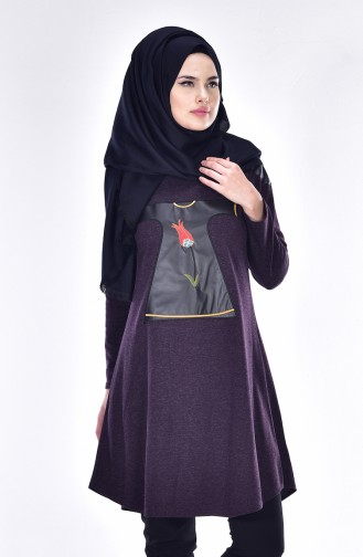 Kaftan Bestickte Tunika 0730-04 Lila 0730-04