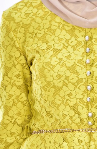 Pistachio Green Hijab Dress 4405-01