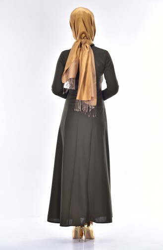 Khaki Hijab Dress 4401-01