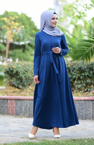 Indigo Hijab Dress 6116-03