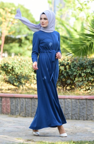 Indigo Hijab Dress 6116-03