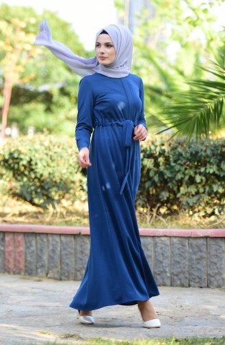 Indigo Hijab Dress 6116-03