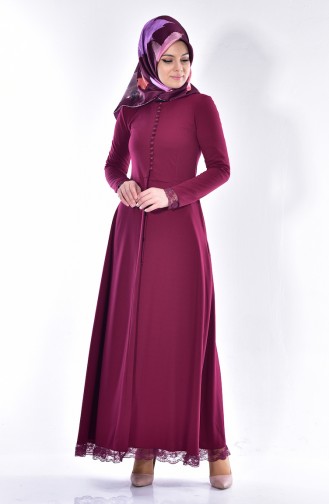 Plum Hijab Dress 4403-06