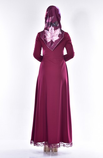 Plum Hijab Dress 4403-06