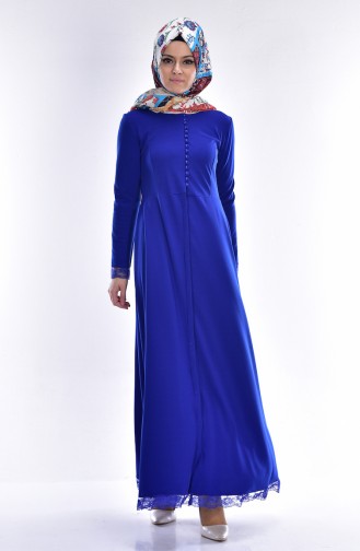 Saxe Hijab Dress 4403-07