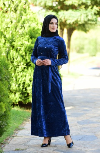 Saxe Hijab Dress 6112-03