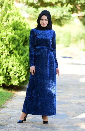 Saxe Hijab Dress 6112-03