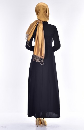 Black Hijab Dress 4401-04