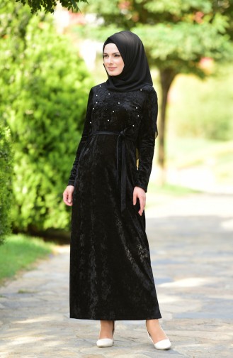 Black Hijab Dress 6112-04