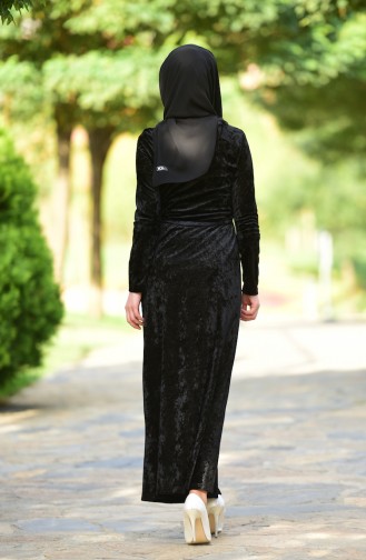 Black Hijab Dress 6112-04